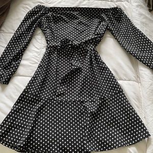 Off the Shoulder Polka Dot Dress